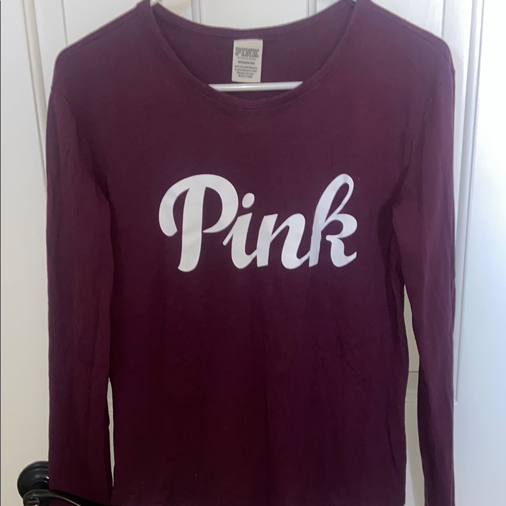 Pink Maroon Long Sleeve Shirt S